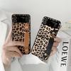 Soporte de muñequera de cuero con estampado de leopardo Smiley P50Pocket para teléfono móvil findn3flip zflip4 funda protectora