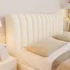 Conjunto de Capa Acolchoada Grossa de Alta Qualidade com Listras para Cabeceira de Cama de Madeira Encosto Macio Cobertura Total Universal Protetor de Poeira