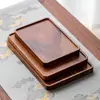 Bandeja de madera de nogal al por mayor en stock, suministros simples de madera maciza para hotel, bandeja de té, soporte para olla de una sola capa, rectangular, estilo japonés, para uso doméstico