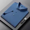 Camisa Polo de verano sin costuras de seda helada para hombre transfronteriza, camiseta casual con solapa de comercio exterior, chaqueta fina de manga corta para negocios