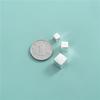 S925 Sterling Silver Plain Silver Seiko Square Contas Separadas Quadradas Soltas Bead Acessórios DIY Pérola Pulseira Colar Pingente