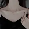 Novo colar de diamante feminino design de nicho colar simples moda zircônia pingente longo corrente clavícula atacado