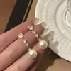 Pendientes de Corazón de Amor con Circonita y Perla para Mujer, Lujo Ligero, Gama Alta, Pendientes Elegantes y con Estilo, Súper Bonitos, Joyería para Orejas Única y Hermosa
