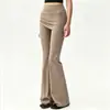 Traje Deportivo para Mujer Pilates Ropa de Entrenamiento de Manga Larga Levantamiento de Glúteos Falda Pantalón de Yoga Micro Acampanado Cubre Glúteos Pantalones de Fitness Pantalones Tiburón Otoño