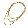 [56] Joyería de Moda Chapada en Cobre Dorado Diseño de Nicho Europeo y Americano Cadena de Mismo Estilo ins Ken Dou Se Puede Apilar