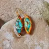 Pendientes Transfronterizos de Piedra Natural, Pendientes Irregulares de Piedra Imperial, Pendientes Sencillos de Colores Estilo Étnico para Mujer
