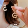 Brincos de letra com zircônia Agulha de Prata design retrô francês leve luxo alta qualidade brincos fábrica atacado personalizado Feminino