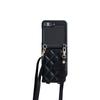 Adecuado para Samsung Flip5, funda de teléfono Flip 4, funda de cuero de moda, bandolera a cuadros, FLIP3, plegable, protección para máquina, nuevo