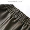 Pantalones Cortos de Piel de Oveja Genuina para Mujer 2026 Nuevo Estilo Europeo de Cintura Alta Adelgazantes de Pierna Ancha Pantalones de Cuero Haining Moda Tendencia