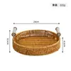 Cesta de Mimbre Sintético para Pan Estilo Japonés Bandeja de Frutas Almacenamiento en Casa Cesta de Pan Exhibición en Sala de Estar Cesta de Almacenamiento Tejida Cesta de Picnic