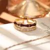 Anillo de Moda Distintivo Estilo Frío Nuevo Estilo para Mujer Tendencia Simple Lujo Ligero Nicho Doble Capa Esmalte Circonita Anillo Abierto