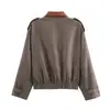 Comercio Exterior Wholesale Otoño Nuevo Estilo Europeo y Americano Bloques de Color Solapa Gamuza Chaqueta Casual