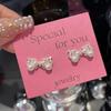 Matte Silver Bow Pearl Brincos S925 Agulha de Prata Bonito Pérola Bow Brincos Doce Mulheres Frescas