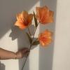 Nueva flor artificial 3 Lily Junzilan Magnolia flor boda salón de bodas decoración arreglo floral comercio exterior