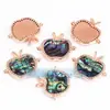 Accesorios para joyería DIY mitad plata 925 oro microincrustación concha de abulón Conector de corazón de manzana y durazno