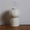 Jarrón de Cerámica Abstracto Creativo Estilo Minimalista Moderno Decoración para el Hogar Dormitorio Mesita de Noche Escritorio Adorno Decoración Suave Recipiente para Flores