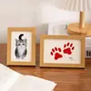 Marco de Fotos Conmemorativo con Huella de Pata de Mascota Soporte de Exhibición Huellas de Perro y Gato Regalo Hecho a Mano DIY Almohadilla de Tinta Sin Lavar Marco de Fotos con Huella de Mano