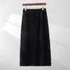 Saia de Caxemira Pura 100% Espessa e Elegante Ponto Reto Versátil Afinando o Visual Saia que Molda o Corpo