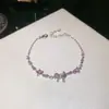 Pulsera Súper Brillante de Zirconia con Lazo y Corazón, Pulsera de Moda, Simple, Fresca y Dulce, Lujo Ligero, Joyería de Mano de Alta Gama y Exquisita