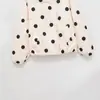 Ropa de Mujer Transfronteriza 2026 Moda Europea y Americana Holgada Cremallera Cuello Alto Piloto Lunares Chaqueta Abrigo para Mujer B22656
