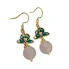 Pendientes de Borla con Cuentas de Cristal de Flor de Loto Goteando Aceite Nuevo Chinoiserie Lujo Accesible Pendientes de Gancho para Oreja de Nicho Pendientes Elegantes de Gama Alta para Mujer