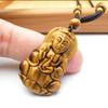Pingente de pedra olho de tigre amarelo natural com três moedas, pingente bravo de pedra transparente de tigre, fivela de paz, Buda Guanyin, pedra olho de tigre, atacado de Guan Gong