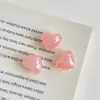 Cuentas Acrílicas de Colores Dulces con Forma de Corazón Multifacéticas con Agujeros para Cadenas de Teléfono DIY, Accesorios para Llaveros y Dijes para Bolsos