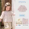 Camisas Infantis Jellybaby Manga Longa Outono Roupas Florais Infantis Camisas de Bebê Roupas de Algodão Puro para Bebê