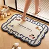 Tapete de Piso de Terra de Diatomáceas Estilo Americano Retrô, Tapete para Pés Antiderrapante e Absorvente de Água para a Entrada, Resistente a Manchas e Anti-Queda, Tapete de Banheiro Lavável
