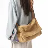 Bolsa de lona estilo japonés para mujer, gran capacidad, estilo casual, bolsa de mensajero ligera, versátil, artística, adecuada para estudiantes, bolso cruzado para hombre