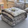 Colcha de invierno de doble capa de lino arrugado estilo vintage personalizada, colcha de primavera y otoño, colcha de fibra de soja, relleno de colcha