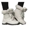 Botas de nieve cálidas de invierno nuevas, de caña alta, a la moda, talla grande, forradas de felpa, botas para mujer, senderismo al aire libre, estilo de pareja, zapatos de montañismo modernos