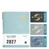 Agenda 2027 A5/A6/B5 Planificador Diario Cubierta de Cuero Amigable con la Piel Cuaderno Manual de Eficiencia para la Gestión del Tiempo