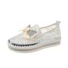 Zapatos de Salida Individuales para Mujer 2026 Modelo Nuevo Mocasines Slip-On de Suela Gruesa con Lazo, Pedrería y Malla Zapatos Casuales de Suela Suave
