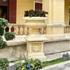 Adornos Artesanales Tallados Estilo Europeo, Macetas, Fibra de Vidrio con Piedra Arenisca, Esculturas de Figuras Occidentales, Recipientes para Flores, Macetas de Comercio Exterior