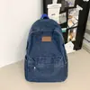Mochila Jeans Retrô de Grande Capacidade Transfronteiriça Mochila Feminina Nova Moda Bolsa Escolar Versátil Bolsa de Viagem para Estudantes