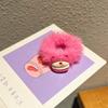 Oso fresa lindo dulce caricatura felpa banda para el cabello cuerda para el cabello pequeña fresca femenina nuevo coletero accesorios para el cabello al por mayor
