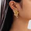 Pendientes plisados irregulares geométricos Ins europeos y americanos, pendientes de metal de lava líquida Gone Love para mujer