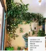 Simulação Árvore Cipó Folhas Galhos Folhas Artificiais Cipós Plantas de Parede Decoração de Interior Planta Verde Grande Parede de Plantas Cipós de Folha Verde