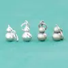 Nuevo Colgante Sólido de Calabaza Pequeña Plata de Ley S925 Colgante de Calabaza Mate Viejo Pulsera de Cuerda Manual DIY Accesorios de Plata