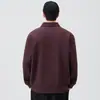Camisa polo de peso pesado estilo americano para hombre, nueva colección otoño/invierno 2026, camisa polo de manga larga de corte holgado a la moda, capa base de color liso