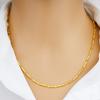 Collar de Mujer Hexagonal Puro Chapado en Latón Oro Real Cadena para Clavícula Simulador de Oro Arena de Vietnam Dorado Larga Duración Sin Decoloración Primera Joyería