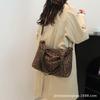 Bolso a cuadros retro de gran capacidad para mujer 2025 Nuevo Bolso de lona nicho para viajes de vacaciones Versátil bolso tote de hombro