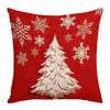 Amazon Temu Venda Quente Fronha Árvore de Natal Floco de Neve Rena Série Vermelho Branco Capa de Almofada com Impressão Digital