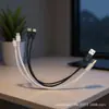 Nuevo Modelo Cable de Carga de Silicona Uno a Dos Android Microtype-Cusb Dos en Uno Adecuado para Teléfonos Apple y Huawei