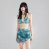 Nuevo traje de baño sexy dividido, bikini de tres piezas, bikini de Corea del Sur con cadena colgante, Spice Girls Pure Want Slimming Women