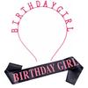 Cinturón de Etiqueta para Fiesta de Cumpleaños de Venta Caliente Europeo y Americano Pedrería Niña de Cumpleaños Diadema Niña de Cumpleaños Set de Correa para el Hombro