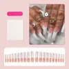 Manicure Doce e Descolada Mais Vendida Transfronteiriça Europeia e Americana Manicure Francesa Preta Adesivo Laço Unhas Vestíveis Atacado Unhas