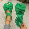 Verão 2026 Novo Comércio Exterior Plus Size Feminino Casual Confortável Laço Cadarço Moda Roupa Exterior Sandálias Tamanho Único