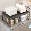 Estante de almacenamiento para encimera de cocina, soporte para ollas extensible, estante de almacenamiento multifuncional para microondas y olla arrocera para el hogar